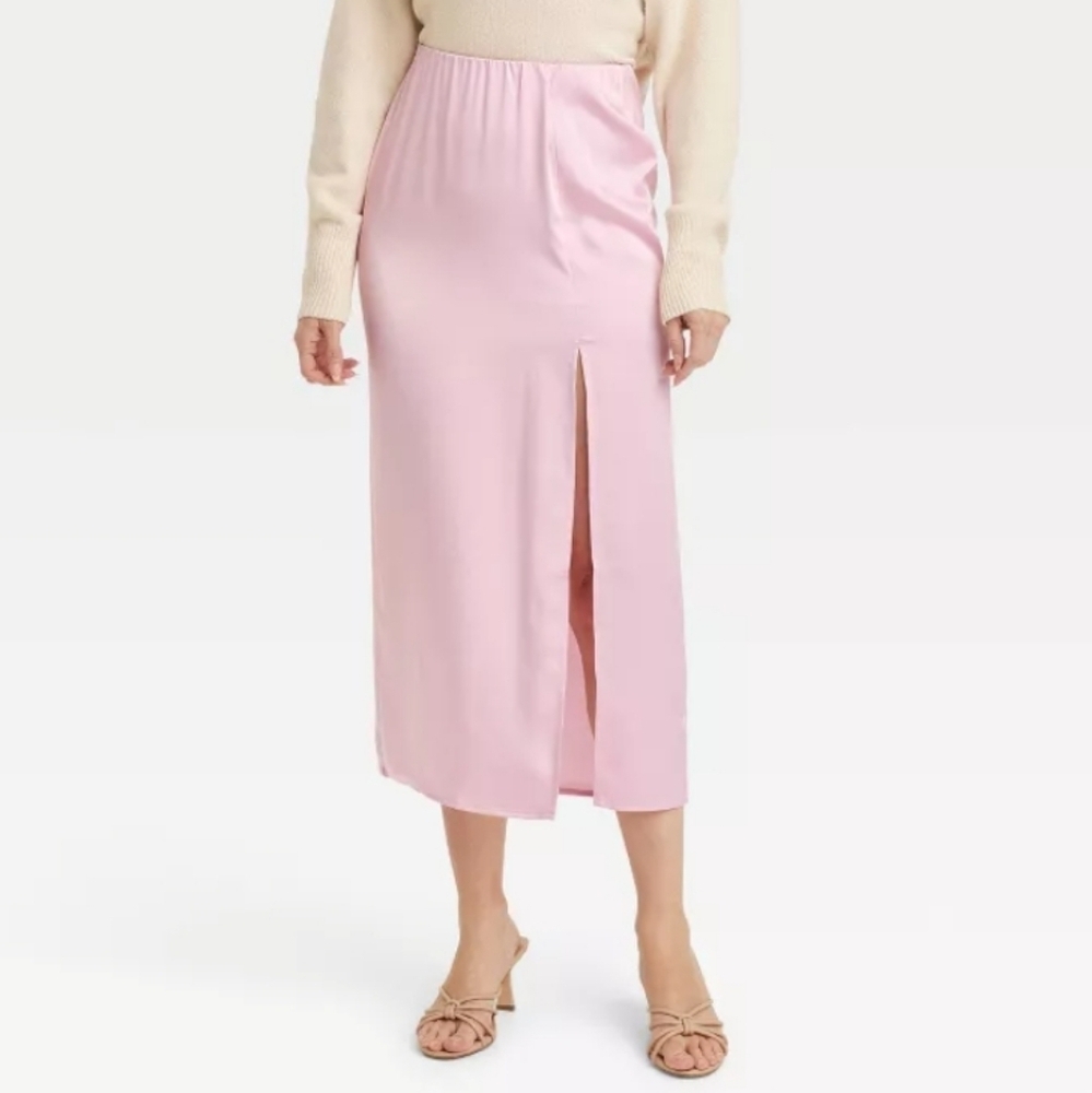 Women's A-Line Maxi Slip Skirt - Pink A New Day - XL
